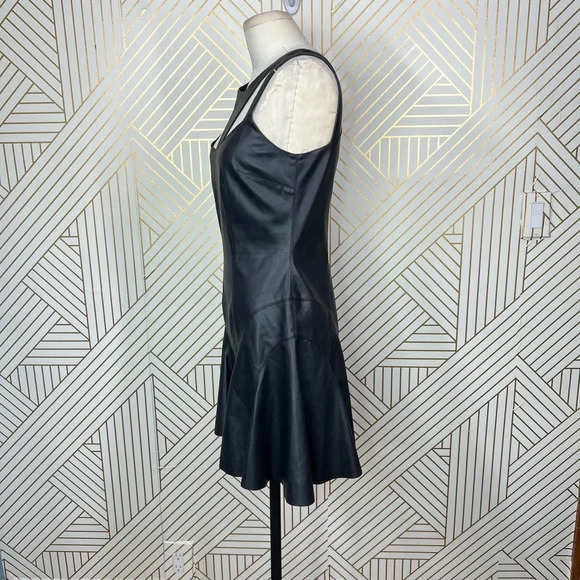Jay Godfrey Stewart Vegan Leather Cutout Mini Dress Black Size 6‎ - Picture 6 of 11